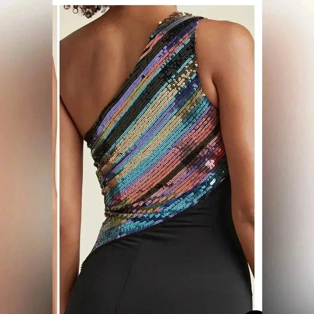 - Sequin One-Shoulder Dress - Picture 12 of 15